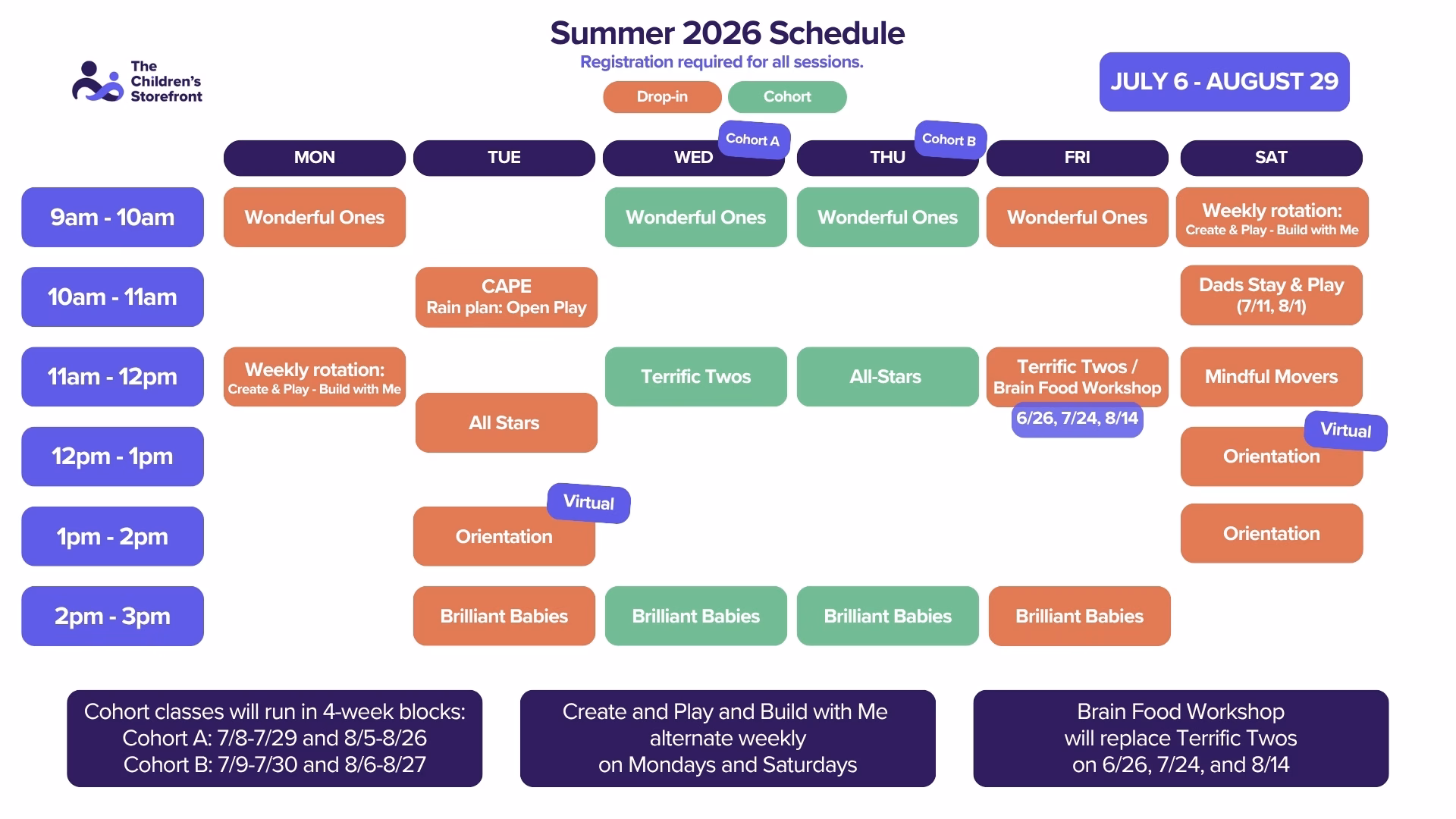 Summer 2026 TCS Calendar